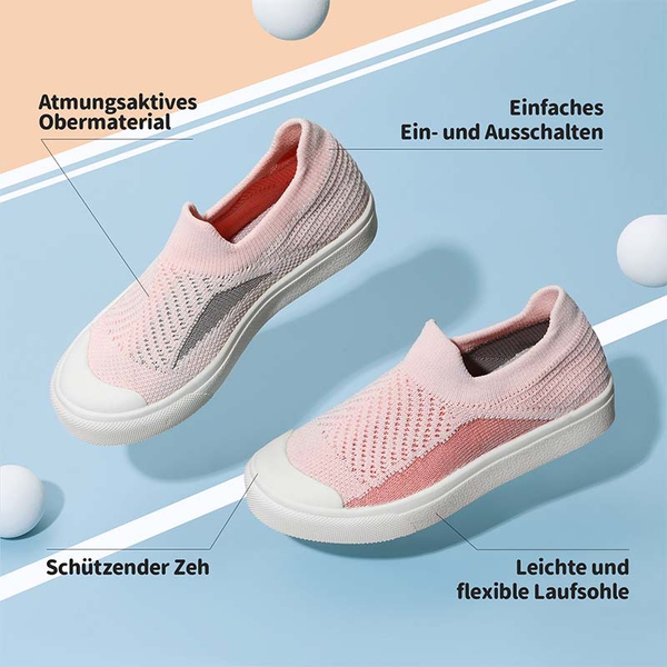 Kids Slip On Machine Washable Sneakers - PINK - 4